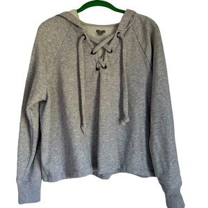 Aerie gray sweatshirt with lace front.  Medium